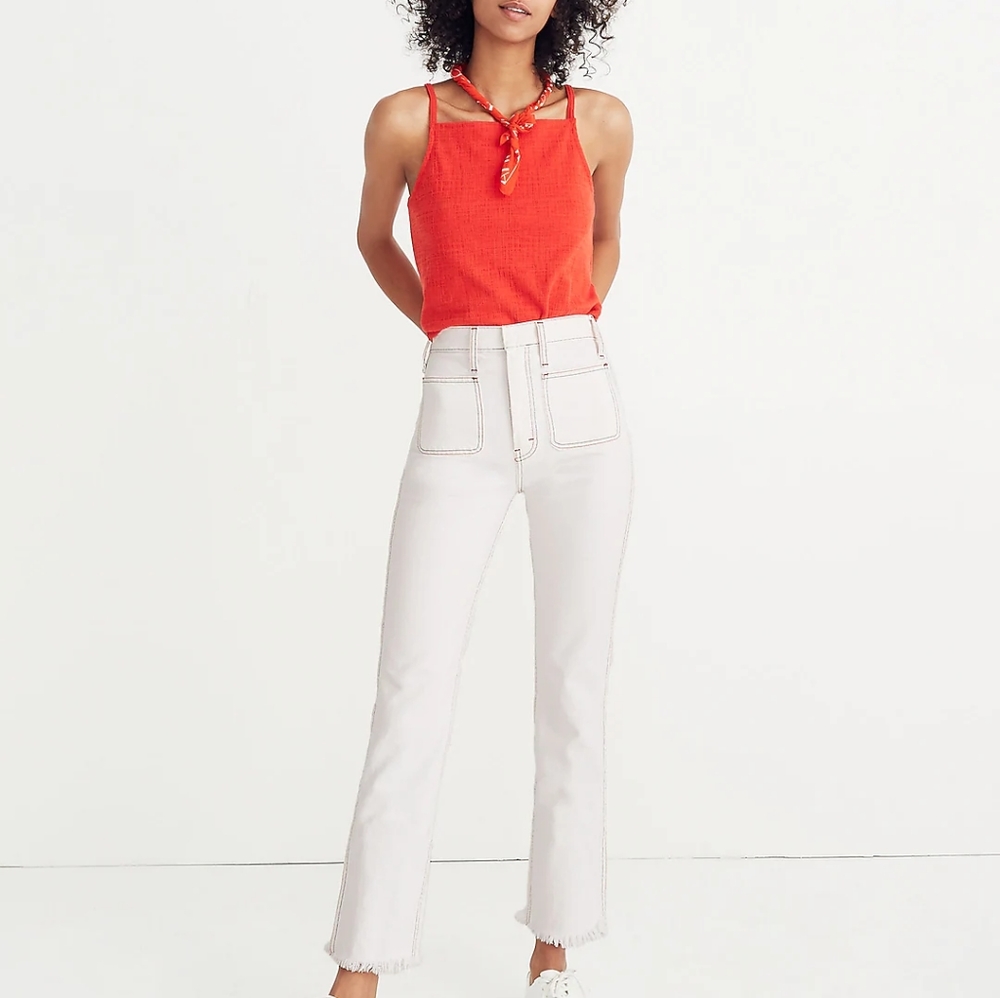 Rigid Demi Boot Crop Jeans: Red White and Blue Edition s 23